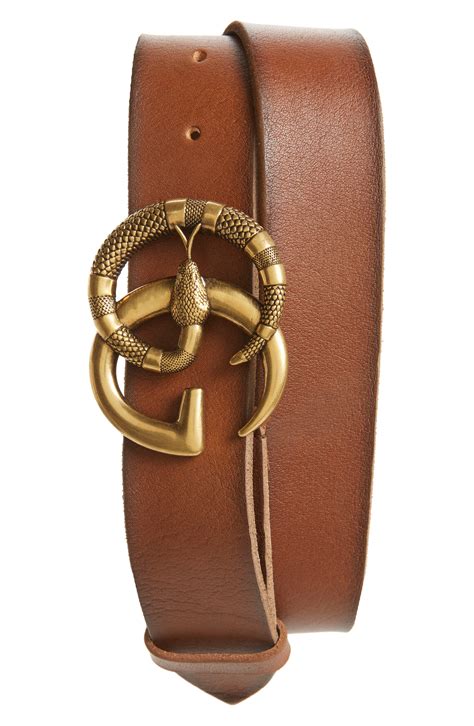 gucci brown gg logo leather belt|Gucci marmont leather belt.